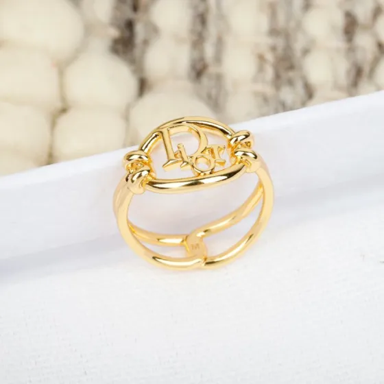 Dior CD Logo Knot Double Band Ring ring Gold-tone metal M