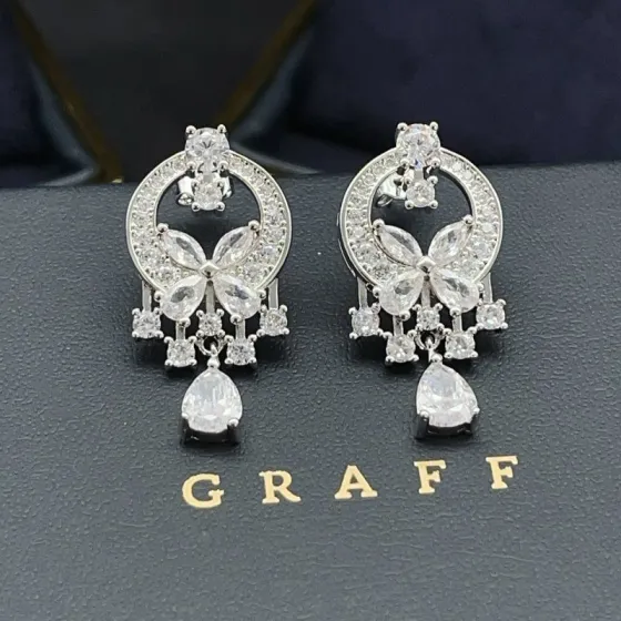 Graff Butterfly Diamond Chandelier Earrings earrings White gold with clear white diamonds 3cm drop length