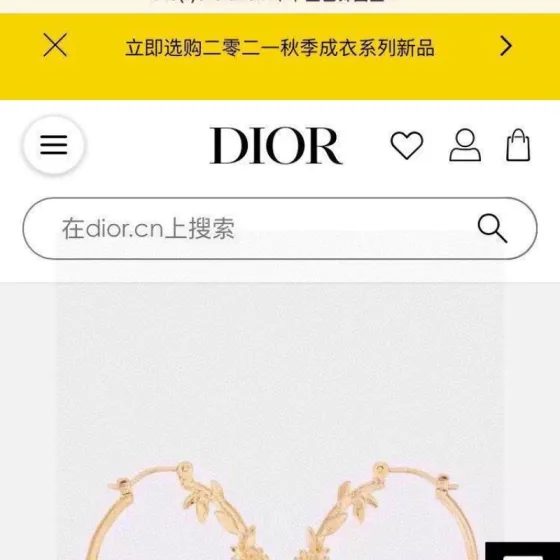 Dior Dio r evolution earrings gold tone metal 3 5cm diameter