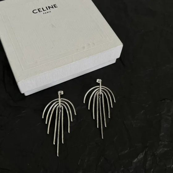 Celine Multi-Bar Fringe Drop Earrings earrings Silver-toned metal silver variant Gold-toned metal gold variant no gemstones 6 5cm drop length