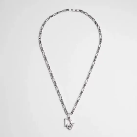 Dior Dior Oblique Logo Pendant Necklace necklace Silver-toned metal S925 sterling silver with no accent stones 50cm