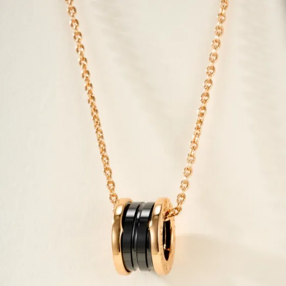 Bvlgari B zero1 Rock necklace 18k rose gold with black ceramic and white ceramic 40-45cm adjustable