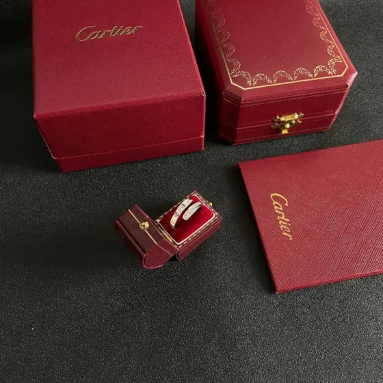 Cartier Love ring 18K white gold with clear diamonds US 7