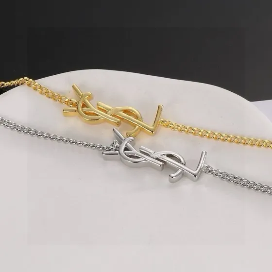 Saint Laurent Cassandre YSL Monogram Chain Bracelet bracelet Gold-tone metal also available in silver-tone metal no gemstones 18cm with 3cm extender
