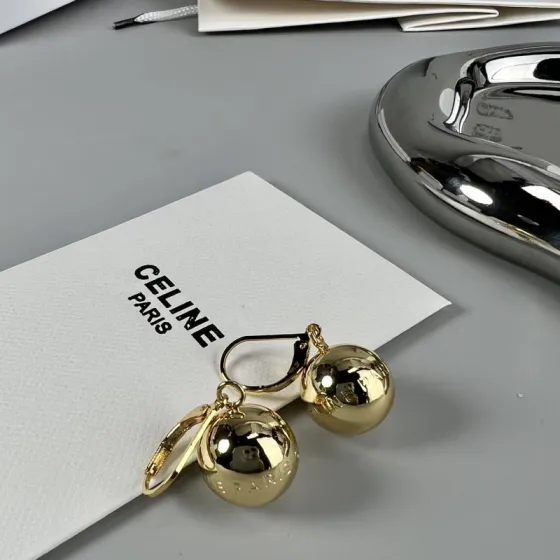 Celine Sphere Drop Earrings earrings Gold-tone metal no gemstones One Size 1 5cm ball diameter lever back closure