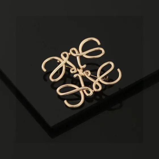 Loewe Anagram brooch gold-tone metal silver-tone metal 4 5cm width