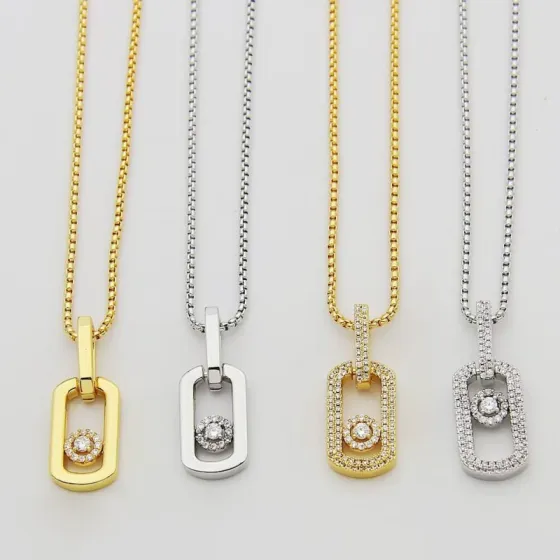 Messika My Move necklace 18k yellow gold with clear diamonds 18k white gold with clear diamonds 45cm