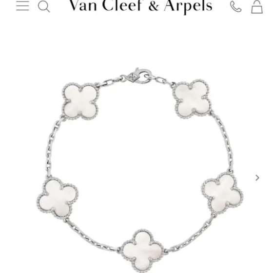 Van Cleef Arpels Vintage Alhambra bracelet White gold with white mother-of-pearl 18cm