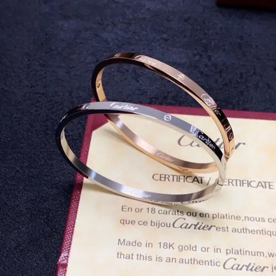 Cartier Love bracelet 18k yellow gold 18k rose gold 18k white gold no gemstones 17