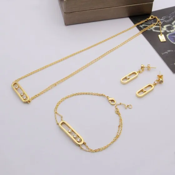 Messika Move Uno necklace 18k yellow gold with clear diamonds 18k rose gold with clear diamonds 18k white gold with clear diamonds 45cm