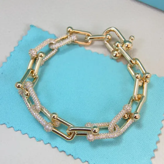 Tiffany HardWear bracelet Silver-toned metal with pave clear stones gold-toned metal with pave clear stones rose gold-toned metal with pave clear stones 18cm
