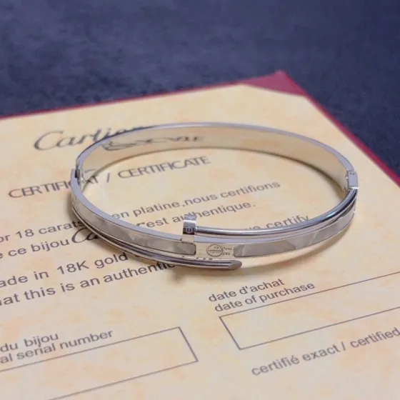 Cartier Juste un Clou bracelet 18k white gold 18k yellow gold white mother-of-pearl 17