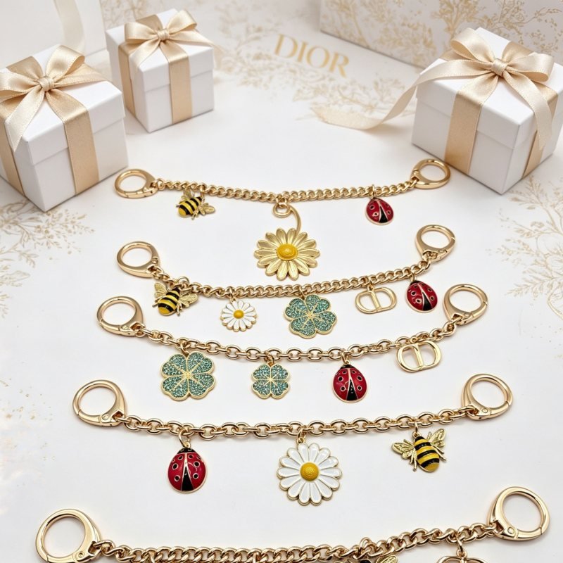Dior Dior Garden pendant Gold-tone metal with yellow red black white green enamel accents 12cm