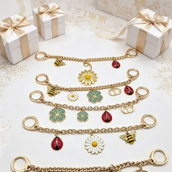 Dior Dior Garden pendant Gold-tone metal with yellow red black white green enamel accents 12cm