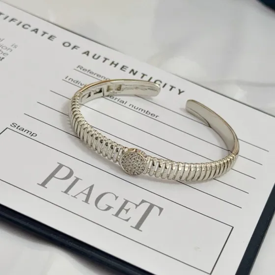 Piaget Possession bracelet silver-toned metal with pave clear diamonds 17cm