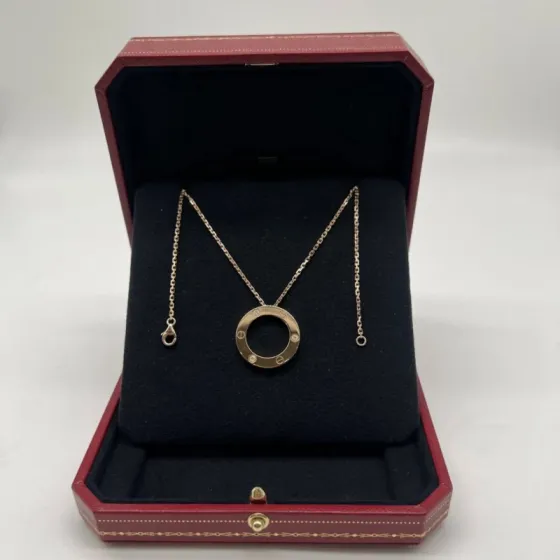 Cartier LOVE necklace Rose gold with diamond accents 42cm