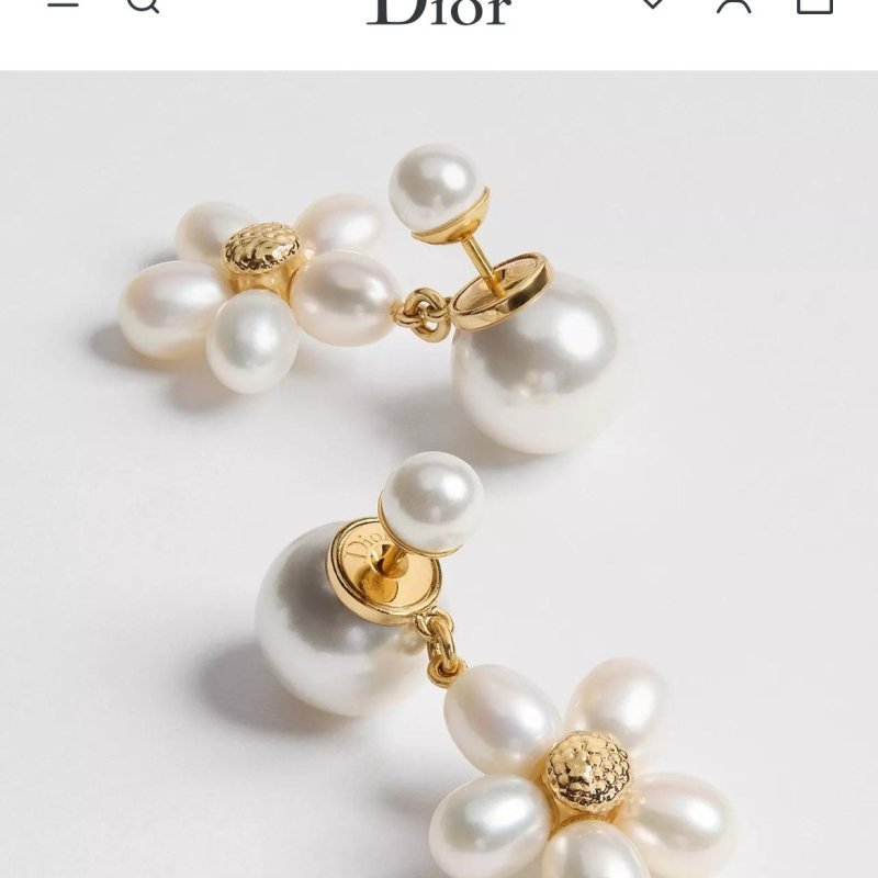 Dior Dioriviera Dior Tribales earrings Gold-tone metal with white pearls and white resin beads One Size