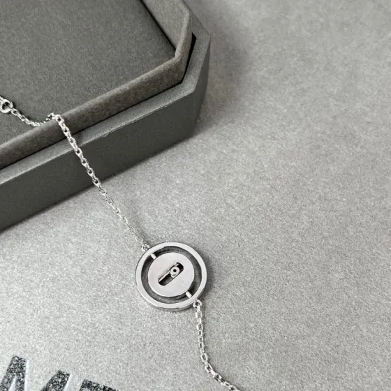 Messika Lucky Move bracelet silver-toned white gold with clear diamonds 17cm adjustable