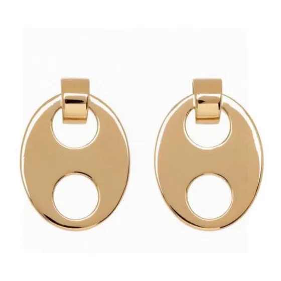 Loewe Anagram earrings gold tone metal no gemstones 2 5cm drop length