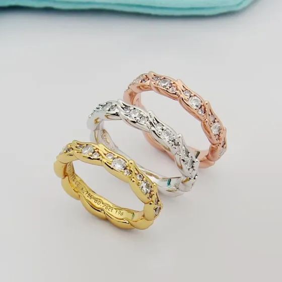Tiffany Tiffany Series ring 18k yellow gold 18k white gold 18k rose gold with clear diamonds 6