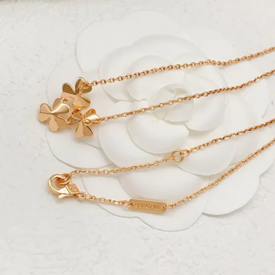 Van Cleef Arpels Frivole necklace Rose gold with clear diamond accents 42cm