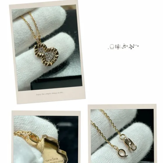 Qeelin Wulu necklace 18K rose gold with pave diamonds 42cm with 2cm extender