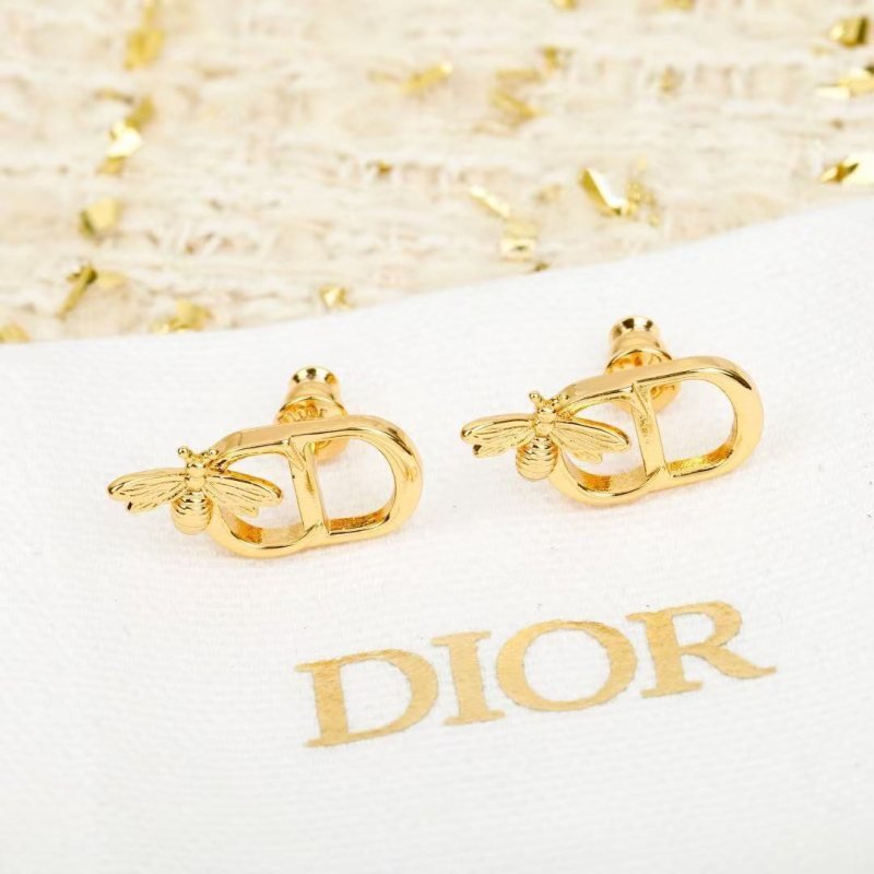 Dior Diorcd Bee Stud Earrings earrings Gold-tone metal One Size