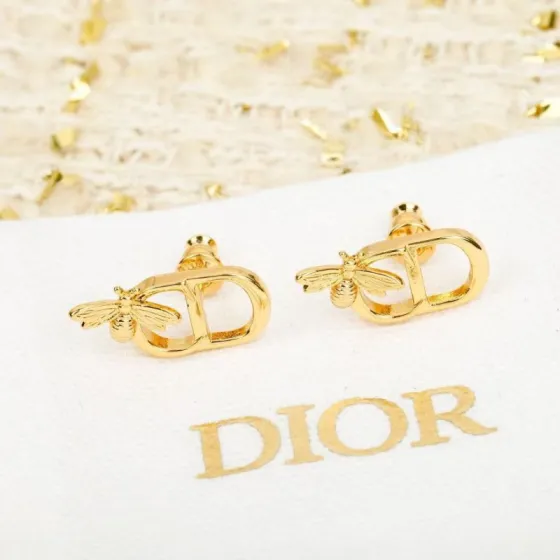 Dior Diorcd Bee Stud Earrings earrings Gold-tone metal One Size