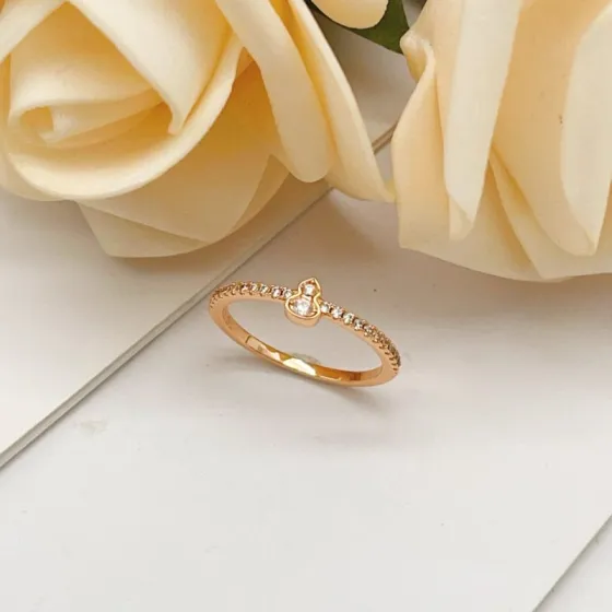 Qeelin Wulu ring 18K rose gold clear diamond US 6