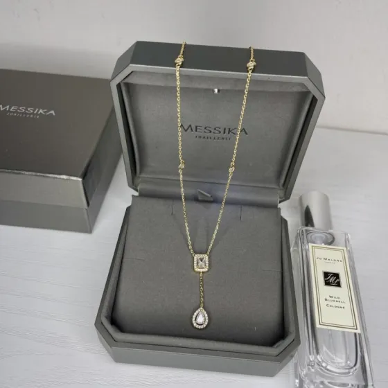 Messika My Twin Toi Moi Y-Drop Lariat Necklace necklace Yellow gold with clear diamonds 42cm