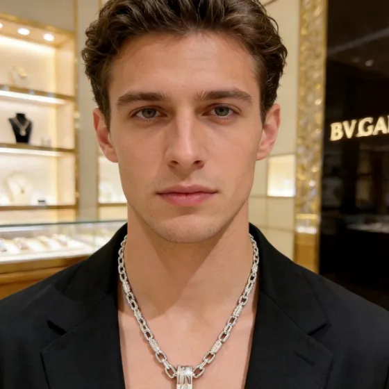 Bvlgari B zero1 necklace Silver-toned metal with white ceramic accents 60cm