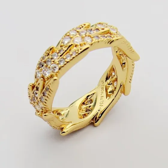 Tiffany Tiffany Victoria Vine Band Ring ring 18k yellow gold with round brilliant diamonds 6