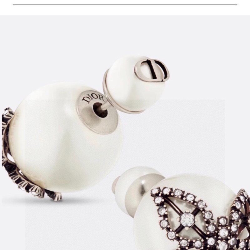 Dior Tribales earrings Vintage silver-toned metal white resin pearl silver-tone crystal accents One Size