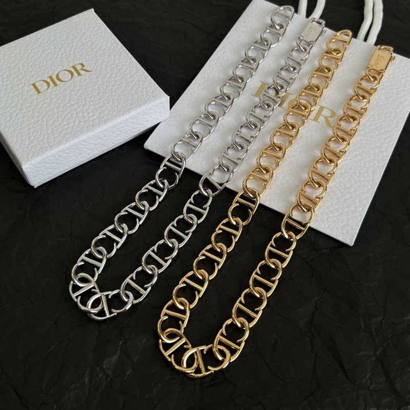 Dior CD Icon Chain necklace gold-tone brass no gemstones 45cm