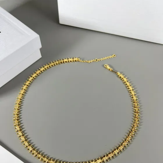 Celine Triomphe Mini Link Choker necklace gold-tone metal 40cm with 5cm extender