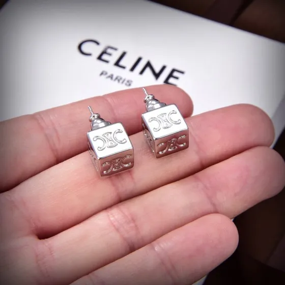 Celine Triomphe Cube Stud Earrings earrings Silver-tone metal silver variant Gold-tone metal gold variant no gemstones 8mm