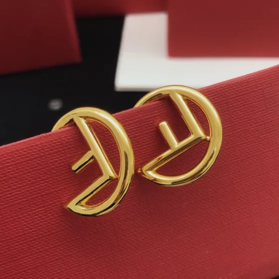 Fendi F is Fendi earrings gold tone metal 2 5cm