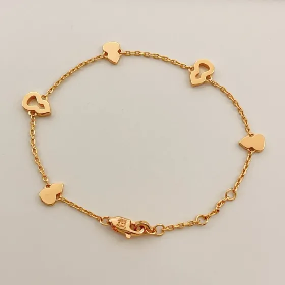Qeelin Wulu bracelet 18K rose gold red enamel clear diamond 18cm