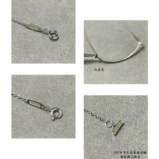 Tiffany T Smile necklace 18K white gold 18K yellow gold no gemstones 40-45cm adjustable