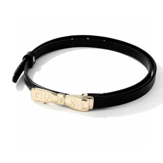 Chanel 2025 26 belt black gold silver 80cm