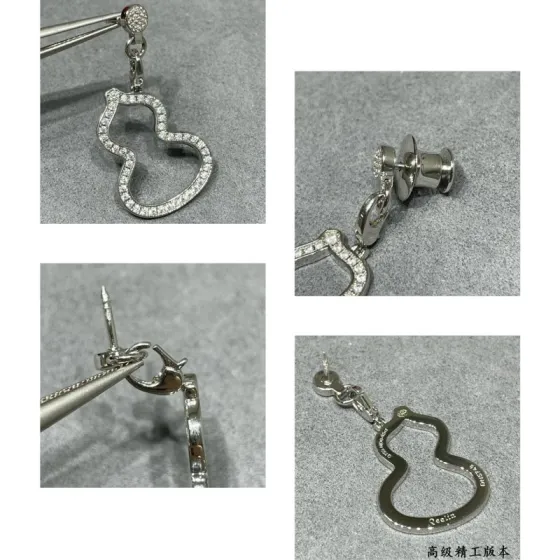 Qeelin Skeleton Wulu earrings silver-toned metal with clear pave diamonds gold-toned metal with clear pave diamonds 2 5cm drop length