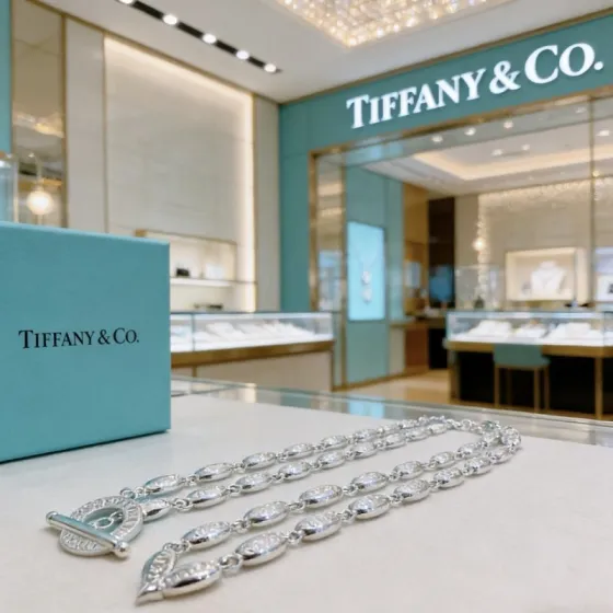 Tiffany Co Toggle Chain necklace sterling silver 60cm