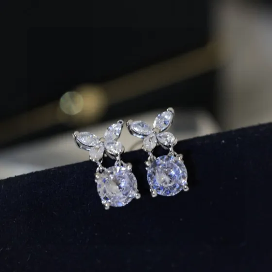 Graff Butterfly Diamond Drop Earrings earrings white gold with clear white diamonds 1 2cm drop length
