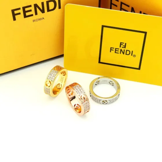 Fendi F IS FENDI ring Gold-tone metal with clear crystals rose gold-tone metal with clear crystals silver-tone metal with clear crystals 6 7 8 9
