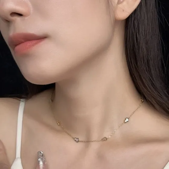 Qeelin Wulu Eight Wulu Station Necklace necklace Rose gold metal with pink opal diamond white mother-of-pearl and green malachite stone accents 42cm with 2cm extender