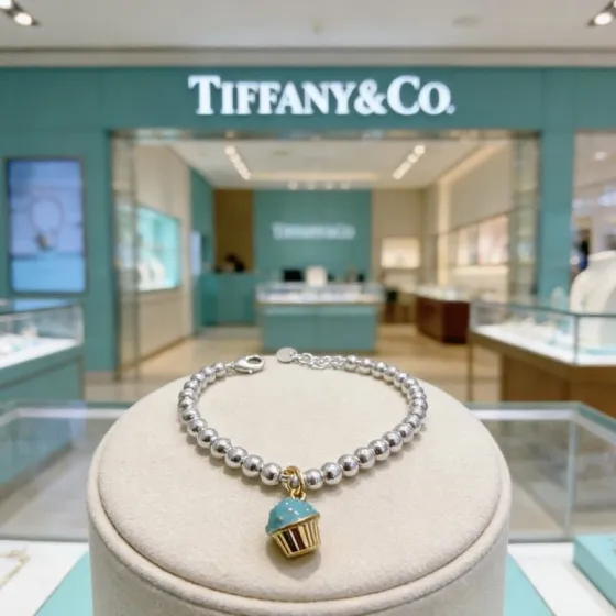 Tiffany Co Cupcake Charm Bead Bracelet bracelet sterling silver with gold-tone accent tiffany blue enamel charm 17 5cm