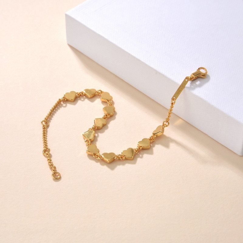 Celine C ur Heart Brass Bracelet bracelet gold brass no additional gemstones 17cm total length adjustable to 16cm and 15cm