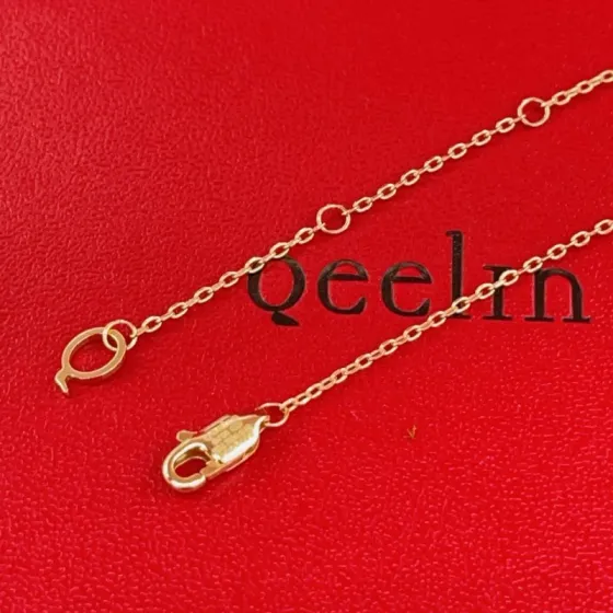 Qeelin Wulu necklace 18k rose gold red enamel clear diamond 42cm