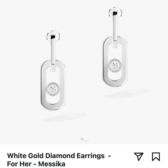 Messika My Move earrings White gold rose gold yellow gold with clear diamonds One Size
