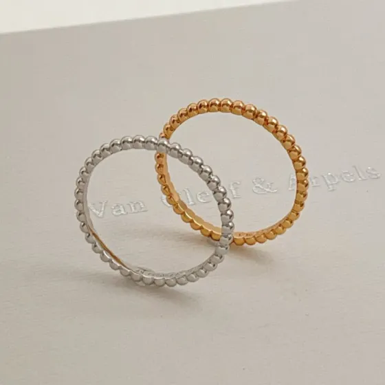 Van Cleef Arpels Perlee ring 18k white gold 18k yellow gold No 7
